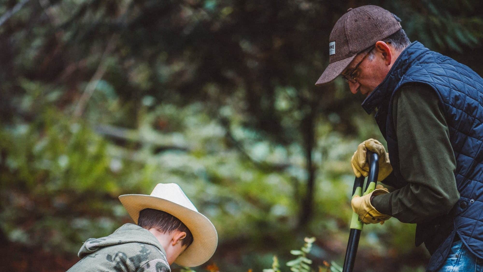 The Browne family involved in replanting trees.