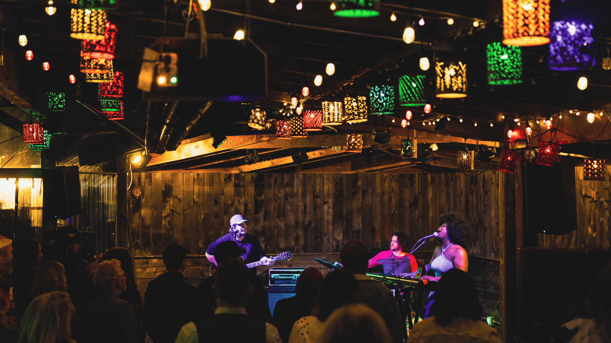 Shaina Shepherd christens the outdoor stage at the new Tim’s Tavern in White Center.