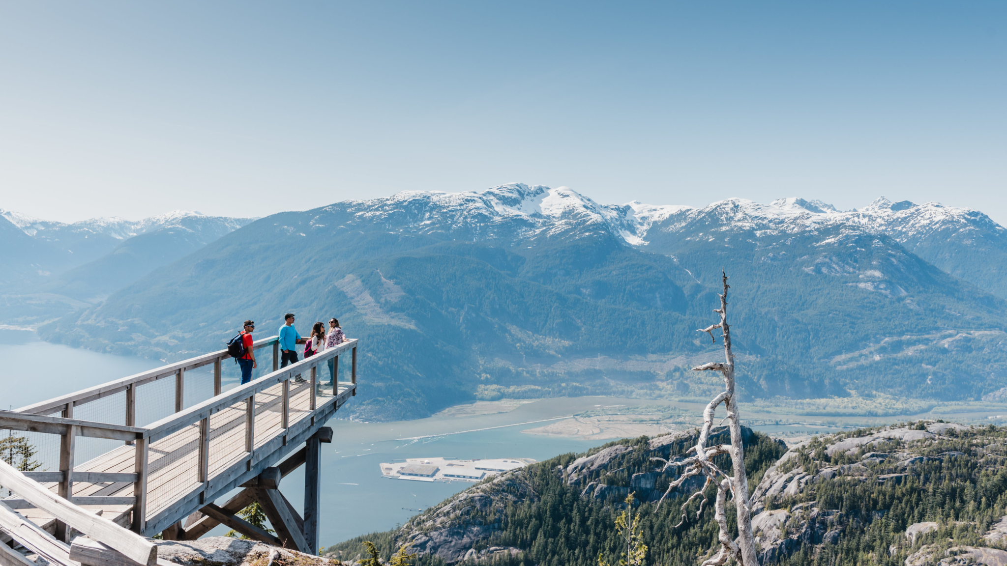 The viewing platform over Howe Sound can be reached via the Sea to Sky Gondola.